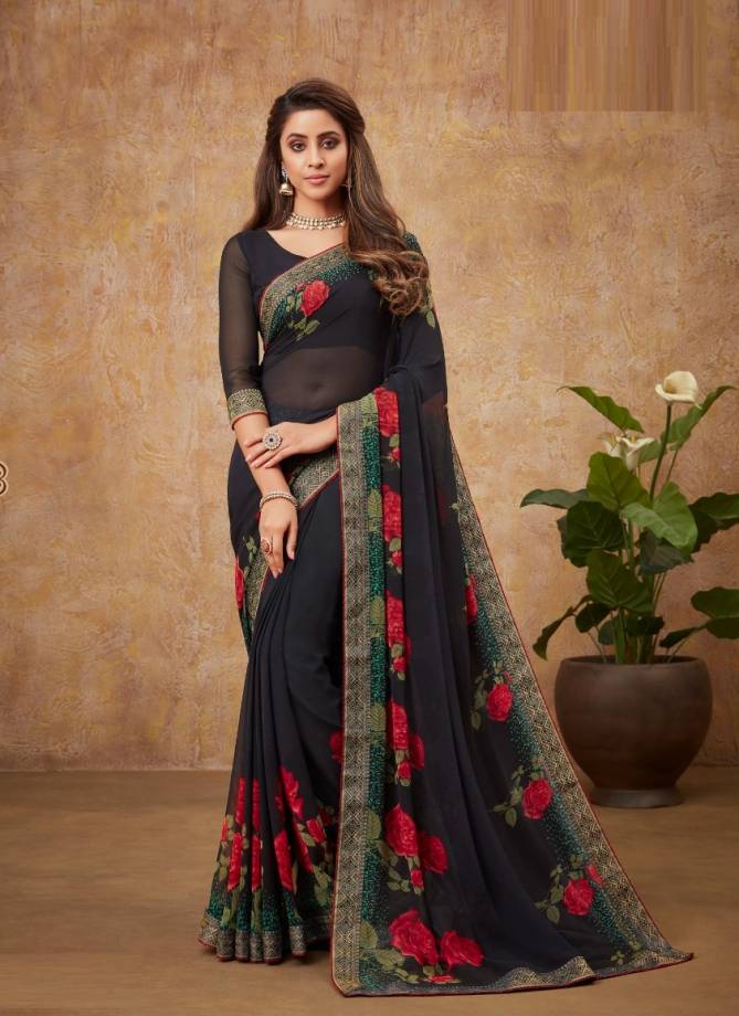 Ruchi Naavya Casual Daily Wear Georgette Designer Printed Saree Collection